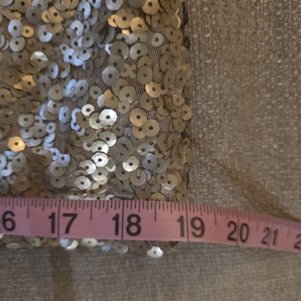 Gold Sequin Pencil Skirt - Women's Elegant Party Skirt Medium - Picture 10 of 10